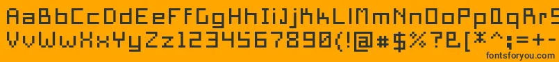 PixelSquare10 Font – Black Fonts on Orange Background