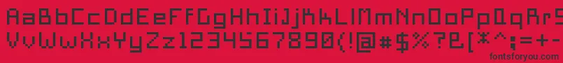 Шрифт PixelSquare10 – чёрные шрифты на красном фоне