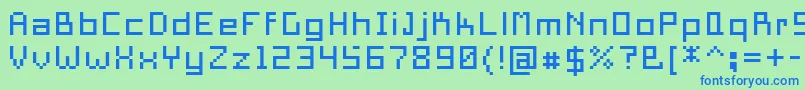 フォントPixelSquare10 – 青い文字は緑の背景です。