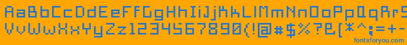 PixelSquare10 Font – Blue Fonts on Orange Background