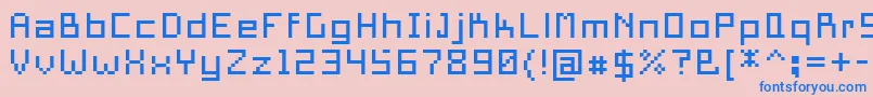 PixelSquare10 Font – Blue Fonts on Pink Background