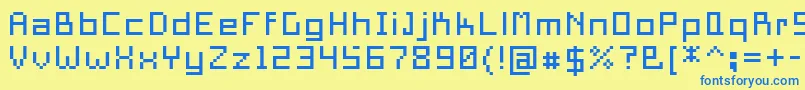 PixelSquare10 Font – Blue Fonts on Yellow Background
