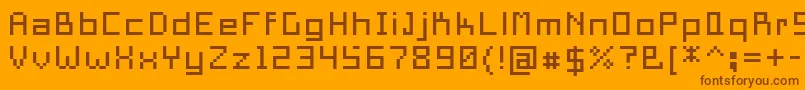 PixelSquare10 Font – Brown Fonts on Orange Background