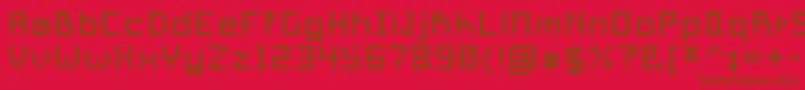 Czcionka PixelSquare10 – brązowe czcionki na czerwonym tle