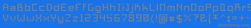 Czcionka PixelSquare10 – szare czcionki na niebieskim tle