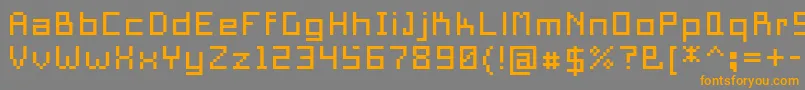 Czcionka PixelSquare10 – pomarańczowe czcionki na szarym tle