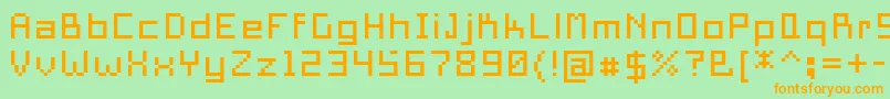 PixelSquare10 Font – Orange Fonts on Green Background