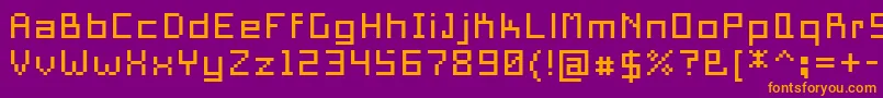 PixelSquare10 Font – Orange Fonts on Purple Background