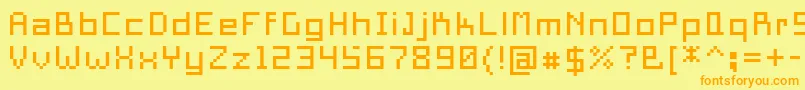 PixelSquare10 Font – Orange Fonts on Yellow Background