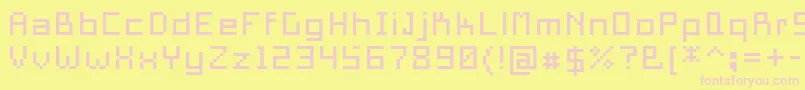 PixelSquare10 Font – Pink Fonts on Yellow Background