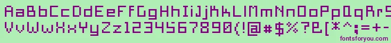 PixelSquare10 Font – Purple Fonts on Green Background