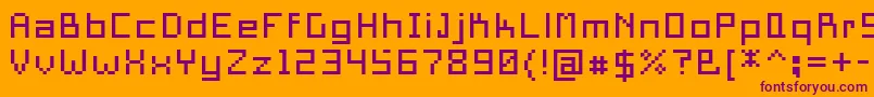 PixelSquare10 Font – Purple Fonts on Orange Background