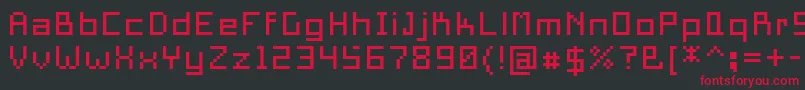 fuente PixelSquare10 – Fuentes Rojas Sobre Fondo Negro