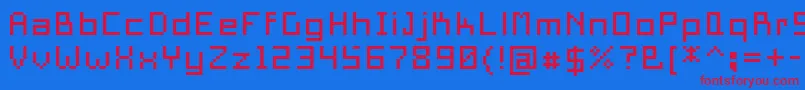 PixelSquare10 Font – Red Fonts on Blue Background