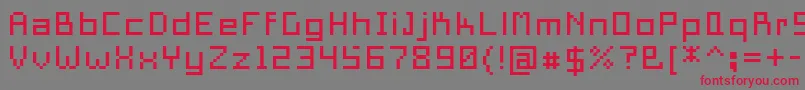 PixelSquare10 Font – Red Fonts on Gray Background
