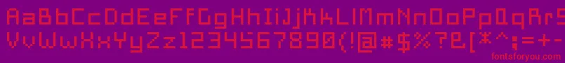 フォントPixelSquare10 – 紫の背景に赤い文字