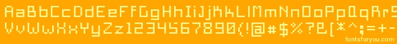 PixelSquare10 Font – Yellow Fonts on Orange Background