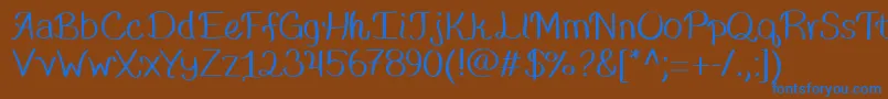 Asiago Font – Blue Fonts on Brown Background