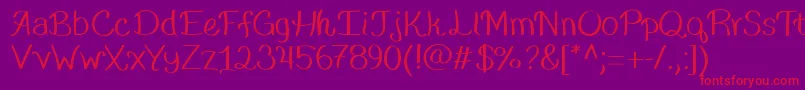 Asiago Font – Red Fonts on Purple Background