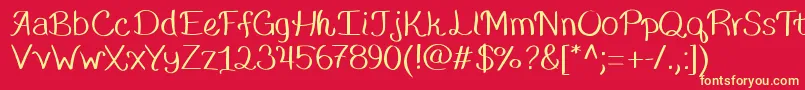 Asiago Font – Yellow Fonts on Red Background