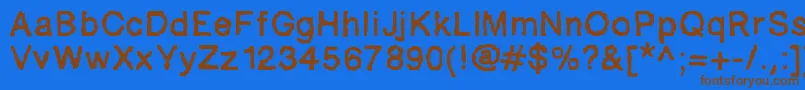 Ablockyfont Font – Brown Fonts on Blue Background