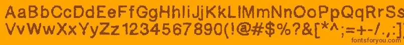 Fonte Ablockyfont – fontes marrons em um fundo laranja