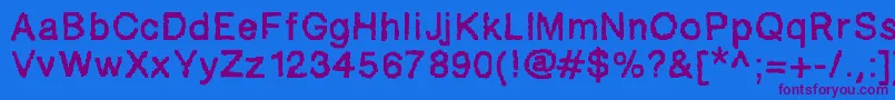 Ablockyfont Font – Purple Fonts on Blue Background