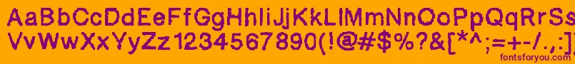 Ablockyfont Font – Purple Fonts on Orange Background