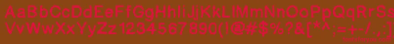 Ablockyfont-Schriftart – Rote Schriften auf braunem Hintergrund