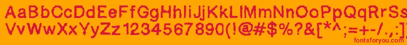 More about Ablockyfont Font Ablockyfont Font – Red Fonts on Orange Background