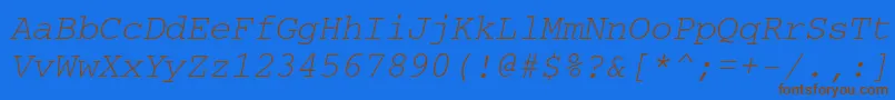 CouriermaccttItalic Font – Brown Fonts on Blue Background
