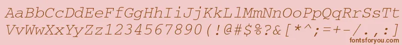 CouriermaccttItalic Font – Brown Fonts on Pink Background