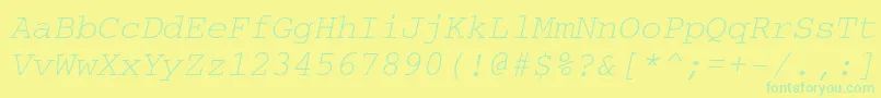 CouriermaccttItalic Font – Green Fonts on Yellow Background