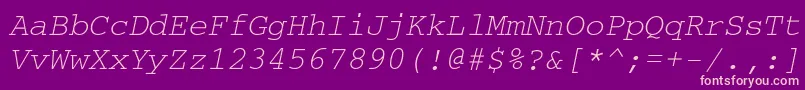 CouriermaccttItalic Font – Pink Fonts on Purple Background