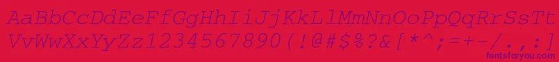 CouriermaccttItalic Font – Purple Fonts on Red Background