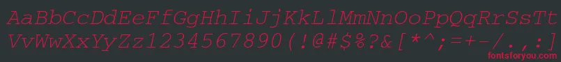 Шрифт CouriermaccttItalic – красные шрифты на чёрном фоне
