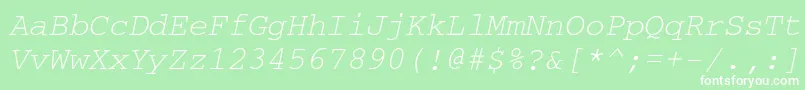 フォントCouriermaccttItalic – 緑の背景に白い文字