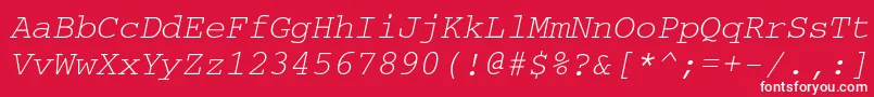 フォントCouriermaccttItalic – 赤い背景に白い文字