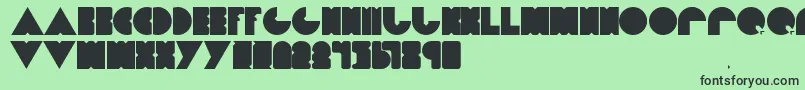 Fonte Dietpacman – fontes pretas em um fundo verde