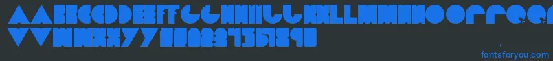 フォントDietpacman – 黒い背景に青い文字
