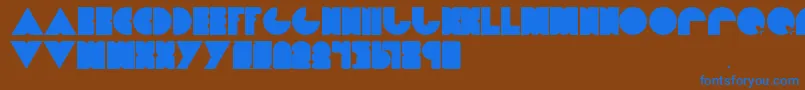 フォントDietpacman – 茶色の背景に青い文字