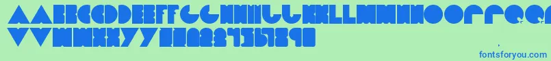 フォントDietpacman – 青い文字は緑の背景です。
