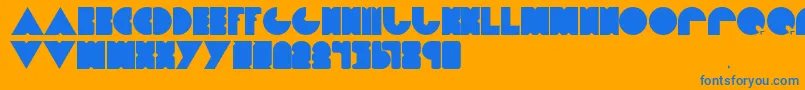 Weitere Informationen zur Dietpacman-Schriftart Dietpacman-Schriftart – Blaue Schriften auf orangefarbenem Hintergrund