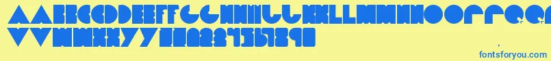 Dietpacman Font – Blue Fonts on Yellow Background