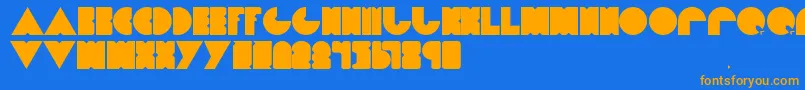 Dietpacman Font – Orange Fonts on Blue Background