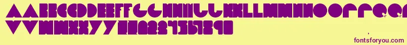 Dietpacman-Schriftart – Violette Schriften auf gelbem Hintergrund