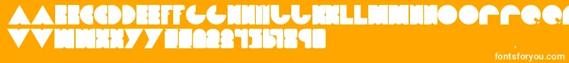 Fonte Dietpacman – fontes brancas em um fundo laranja