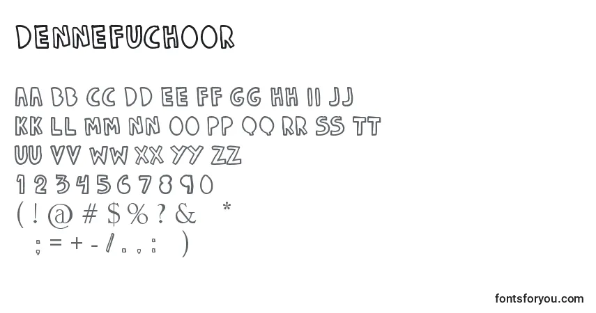 A fonte DenneFuchoor – alfabeto, números, caracteres especiais