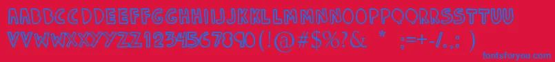 DenneFuchoor Font – Blue Fonts on Red Background