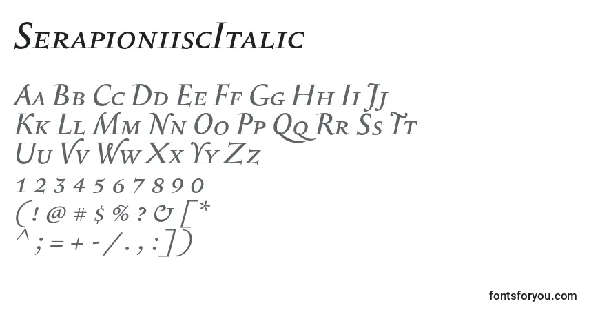 SerapioniiscItalic-fontti – aakkoset, numerot, erikoismerkit